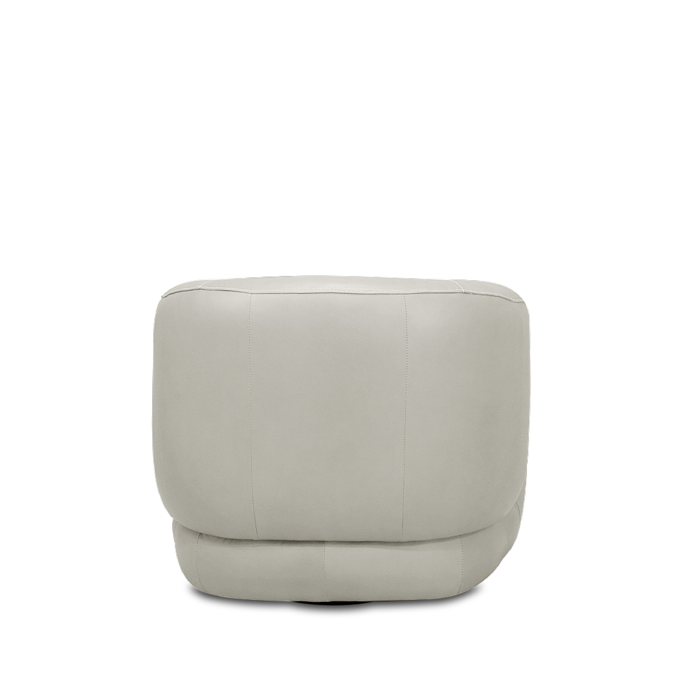 Poltrona Decorativa Verona Sala de Estar Base Giratória em Aço Couro Off White G88 - Gran Belo