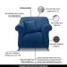 Poltrona Decorativa com 1 Almofada Armstrong Suede Azul Marinho G63 - Gran Belo