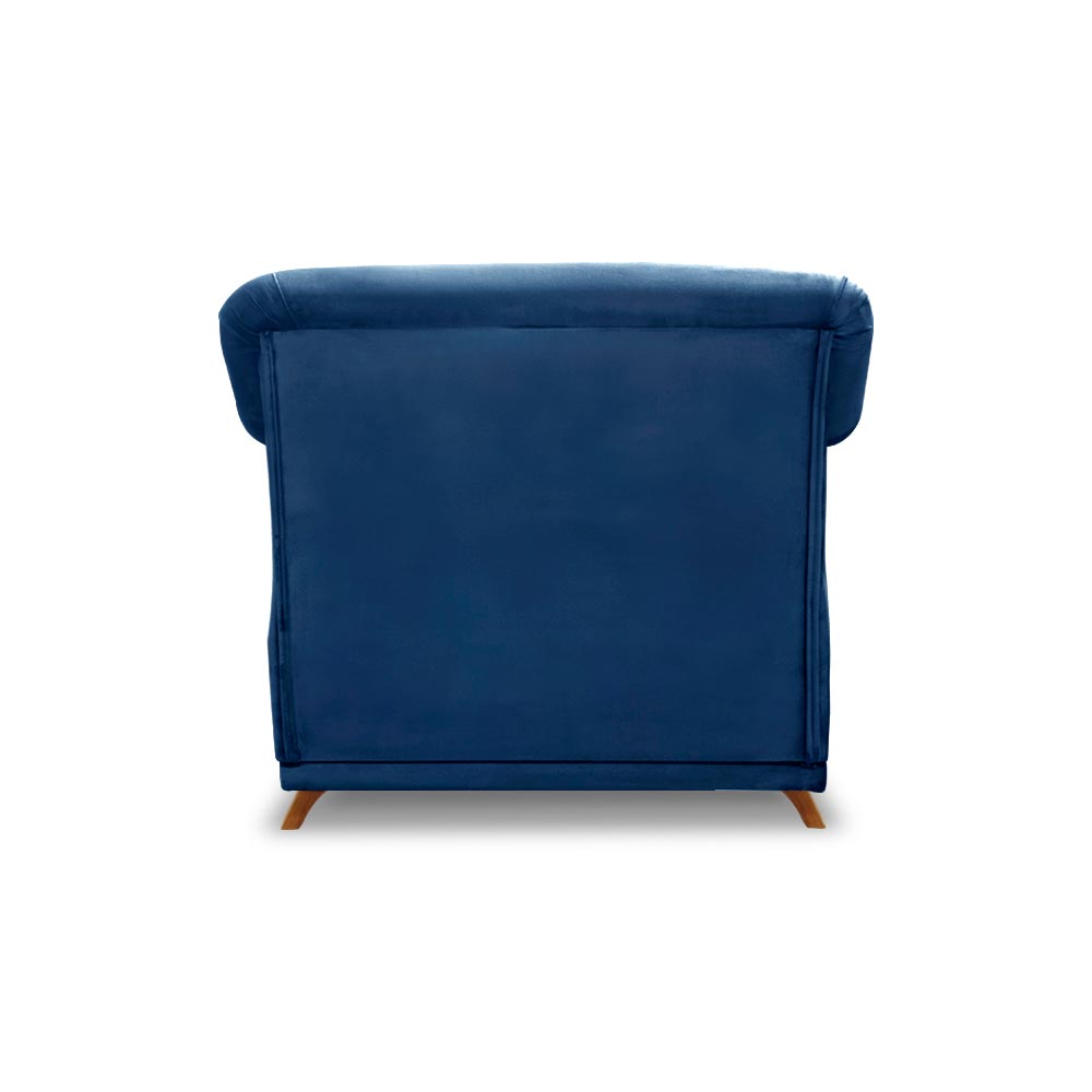 Poltrona Decorativa com 1 Almofada Armstrong Suede Azul Marinho G63 - Gran Belo