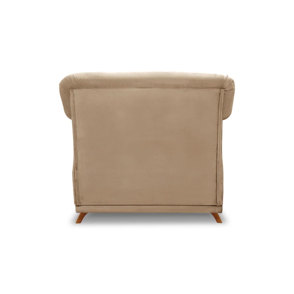 Poltrona Decorativa com 1 Almofada Armstrong Suede Bege G63 - Gran Belo