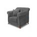 Poltrona Decorativa com 1 Almofada Armstrong Suede Cinza G63 - Gran Belo