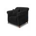 Poltrona Decorativa com 1 Almofada Armstrong Suede Preto G63 - Gran Belo