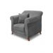 Poltrona Decorativa com 1 Almofada Armstrong Veludo Cinza G63 - Gran Belo