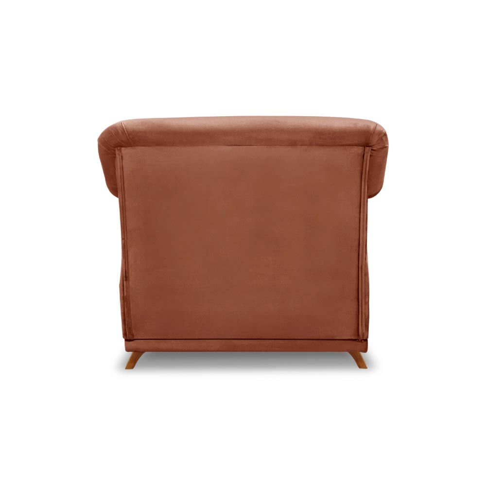 Poltrona Decorativa com 1 Almofada Armstrong Veludo Cobre G63 - Gran Belo