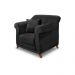 Poltrona Decorativa com 1 Almofada Armstrong Veludo Preto G63 - Gran Belo