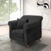 Poltrona Decorativa com 1 Almofada Armstrong Veludo Preto G63 - Gran Belo