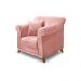 Poltrona Decorativa com 1 Almofada Armstrong Veludo Rosa G63 - Gran Belo