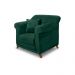 Poltrona Decorativa com 1 Almofada Armstrong Veludo Verde Floresta G63 - Gran Belo
