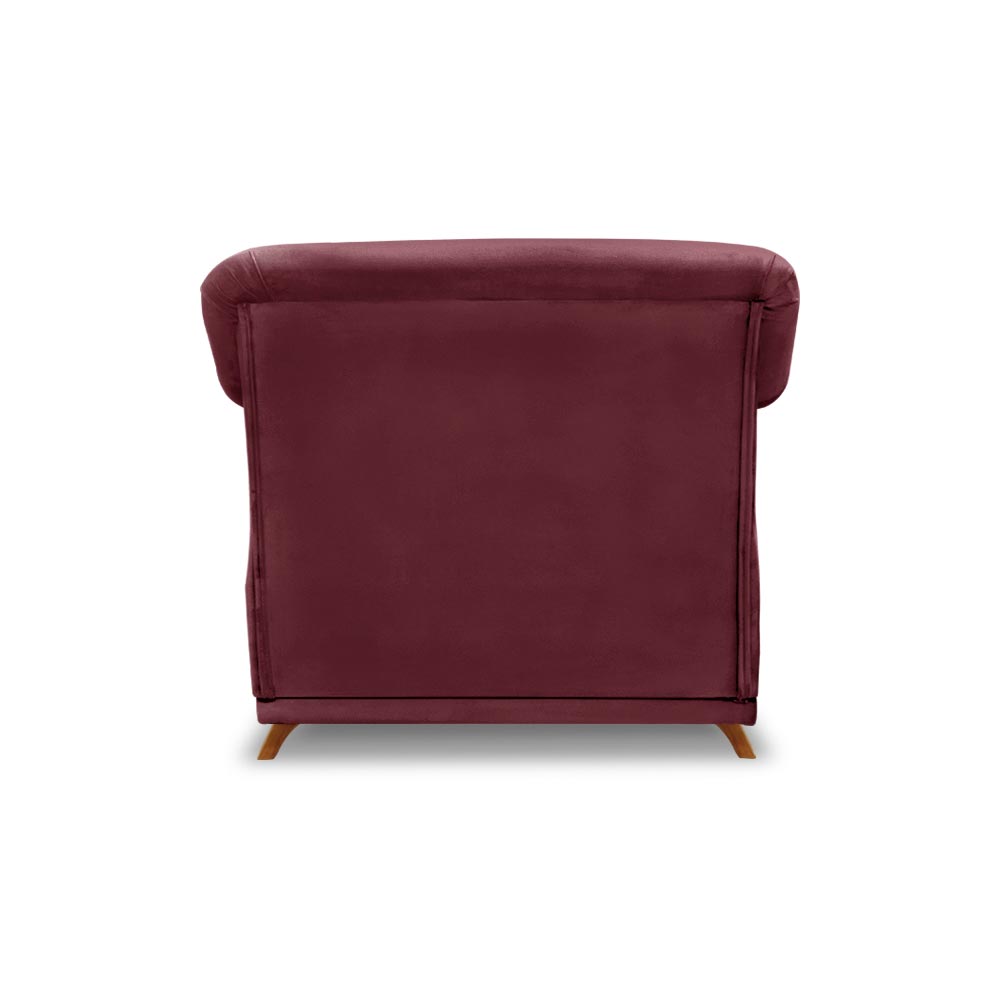 Poltrona Decorativa com 1 Almofada Armstrong Veludo Vinho G63 - Gran Belo