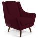 Poltrona Decorativa com Puff Sala de Estar Pés de Madeira Naomi Veludo Marsala G15 - Gran Belo