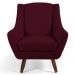 Poltrona Decorativa com Puff Sala de Estar Pés de Madeira Naomi Veludo Marsala G15 - Gran Belo