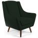 Poltrona Decorativa com Puff Sala de Estar Pés de Madeira Naomi Veludo Verde Musgo G15 - Gran Belo