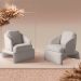 Poltrona Design Califa Encosto Almofadado Bouclê Branco G92 - Gran Belo