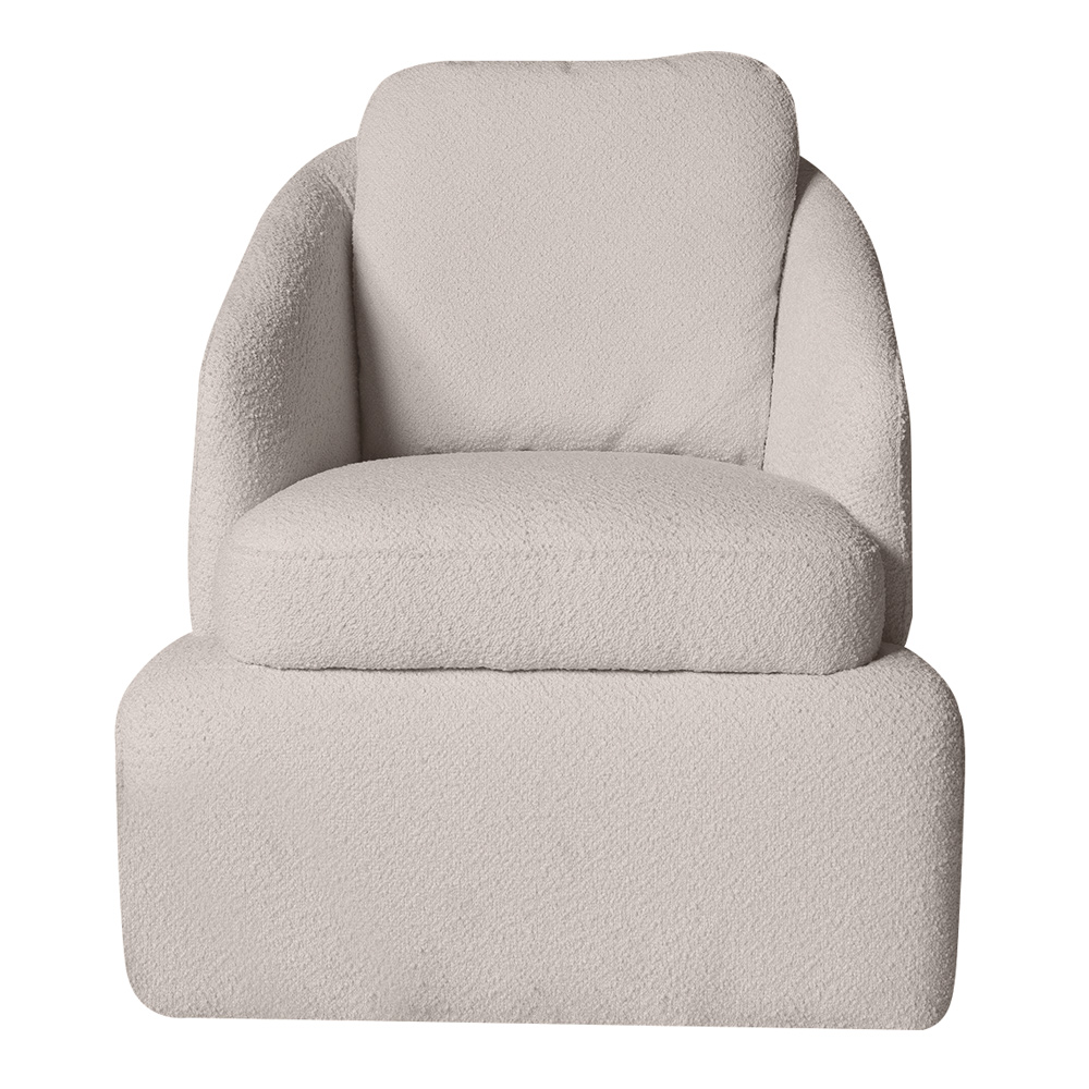 Poltrona Design Califa Encosto Almofadado Bouclê Branco G92 - Gran Belo