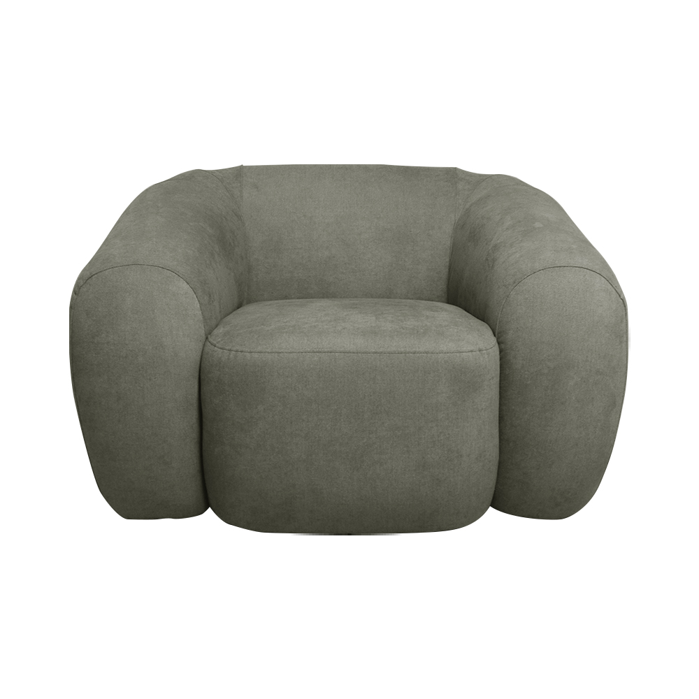 Poltrona Giratória Decorativa Cannes Base Giratória Linho Prata G81 - Gran Belo
