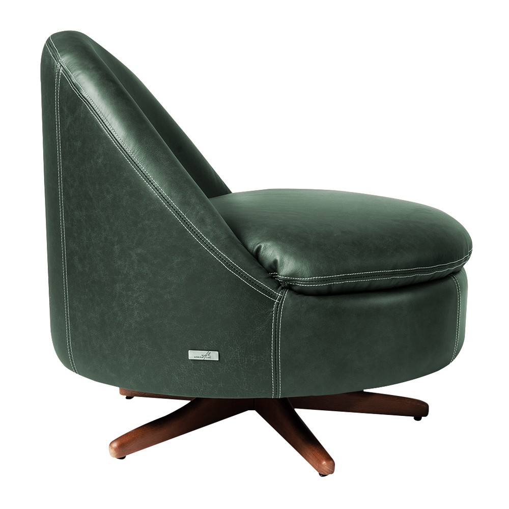 Poltrona Giulio Base de Ferro Giratória PU Verde G92 - Gran Belo