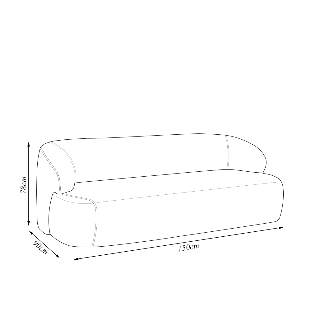 Poltrona Namoradeira 150cm Decorativa Charlote Sala de Estar Pés em Madeira Bouclê Bege G88 - Gran Belo