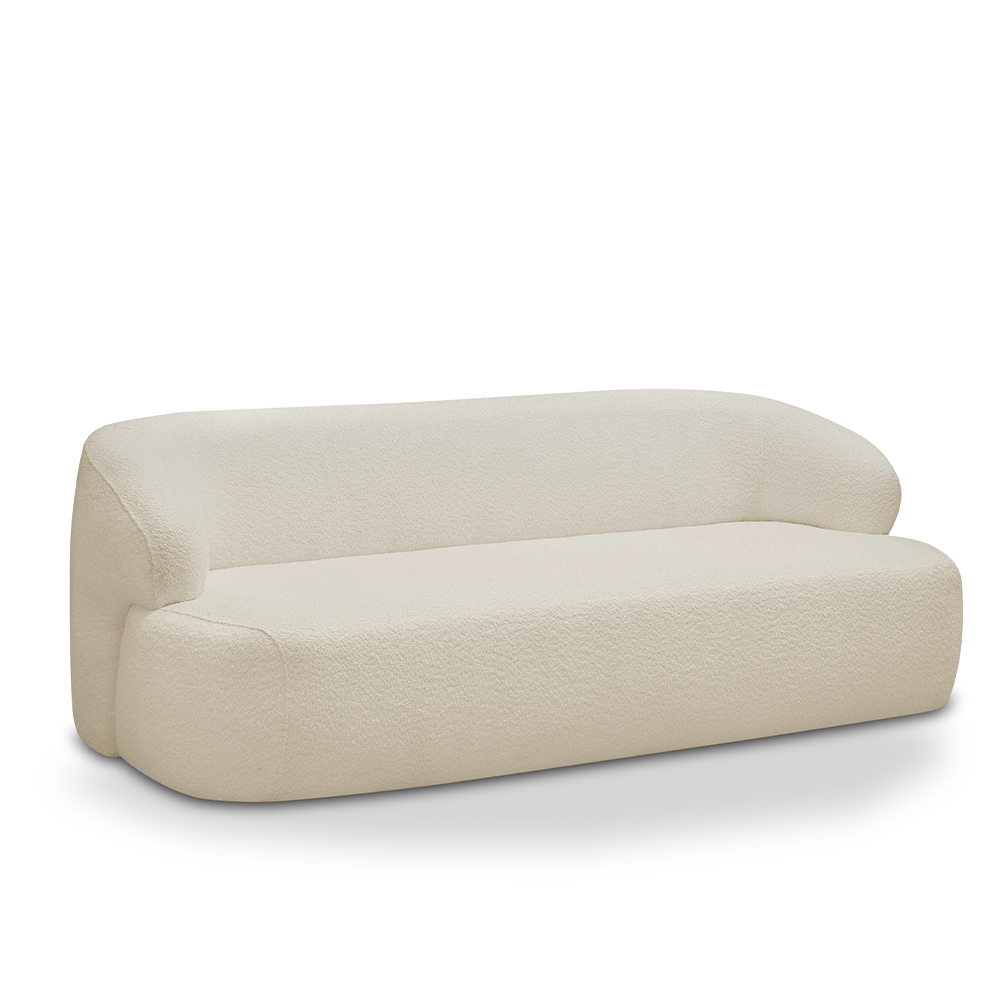 Poltrona Namoradeira 150cm Decorativa Charlote Sala de Estar Pés em Madeira Bouclê Bege G88 - Gran Belo