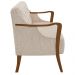 Poltrona Namoradeira Decorativa 2 Lugares Braços em Madeira Hand Linho Bege G45 - Gran Belo