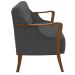 Poltrona Namoradeira Decorativa 2 Lugares Braços em Madeira Hand Linho Chumbo G45 - Gran Belo