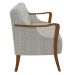 Poltrona Namoradeira Decorativa 2 Lugares Braços em Madeira Hand Linho Cru G45 - Gran Belo
