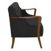 Poltrona Namoradeira Decorativa 2 Lugares Braços em Madeira Hand PU Preto G45 - Gran Belo