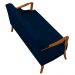Poltrona Namoradeira Decorativa 2 Lugares Braços em Madeira Hand Veludo Azul Marinho G45 - Gran Belo