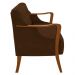Poltrona Namoradeira Decorativa 2 Lugares Braços em Madeira Hand Veludo Marrom G45 - Gran Belo