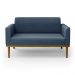 Poltrona Namoradeira Decorativa Isabella Pés Fixo em Madeira Castanho Suede Azul Marinho G19 - Gran Belo
