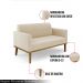 Poltrona Namoradeira Decorativa Isabella Pés Fixo em Madeira Castanho Suede Bege G19 - Gran Belo