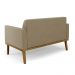 Poltrona Namoradeira Decorativa Isabella Pés Fixo em Madeira Castanho Suede Nude G19 - Gran Belo
