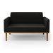 Poltrona Namoradeira Decorativa Isabella Pés Fixo em Madeira Castanho Suede Preto G19 - Gran Belo