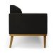 Poltrona Namoradeira Decorativa Isabella Pés Fixo em Madeira Castanho Suede Preto G19 - Gran Belo