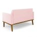 Poltrona Namoradeira Decorativa Isabella Pés Fixo em Madeira Castanho Suede Rosa Bebê G19 - Gran Belo