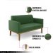 Poltrona Namoradeira Decorativa Isabella Pés Fixo em Madeira Castanho Suede Verde G19 - Gran Belo
