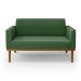 Poltrona Namoradeira Decorativa Isabella Pés Fixo em Madeira Castanho Suede Verde G19 - Gran Belo