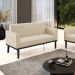 Poltrona Namoradeira Decorativa Isabella Pés Fixo em Madeira Preto PU Bege G19 - Gran Belo