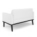 Poltrona Namoradeira Decorativa Isabella Pés Fixo em Madeira Preto PU Branco G19 - Gran Belo