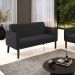 Poltrona Namoradeira Decorativa Isabella Pés Fixo em Madeira Preto PU Preto G19 - Gran Belo