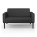 Poltrona Namoradeira Decorativa Isabella Pés Fixo em Madeira Preto PU Preto G19 - Gran Belo