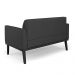 Poltrona Namoradeira Decorativa Isabella Pés Fixo em Madeira Preto PU Preto G19 - Gran Belo