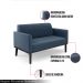 Poltrona Namoradeira Decorativa Isabella Pés Fixo em Madeira Preto Suede Azul Marinho G19 - Gran Belo