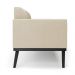 Poltrona Namoradeira Decorativa Isabella Pés Fixo em Madeira Preto Suede Bege G19 - Gran Belo