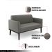 Poltrona Namoradeira Decorativa Isabella Pés Fixo em Madeira Preto Suede Grafite G19 - Gran Belo