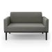Poltrona Namoradeira Decorativa Isabella Pés Fixo em Madeira Preto Suede Grafite G19 - Gran Belo