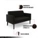 Poltrona Namoradeira Decorativa Isabella Pés Fixo em Madeira Preto Suede Preto G19 - Gran Belo