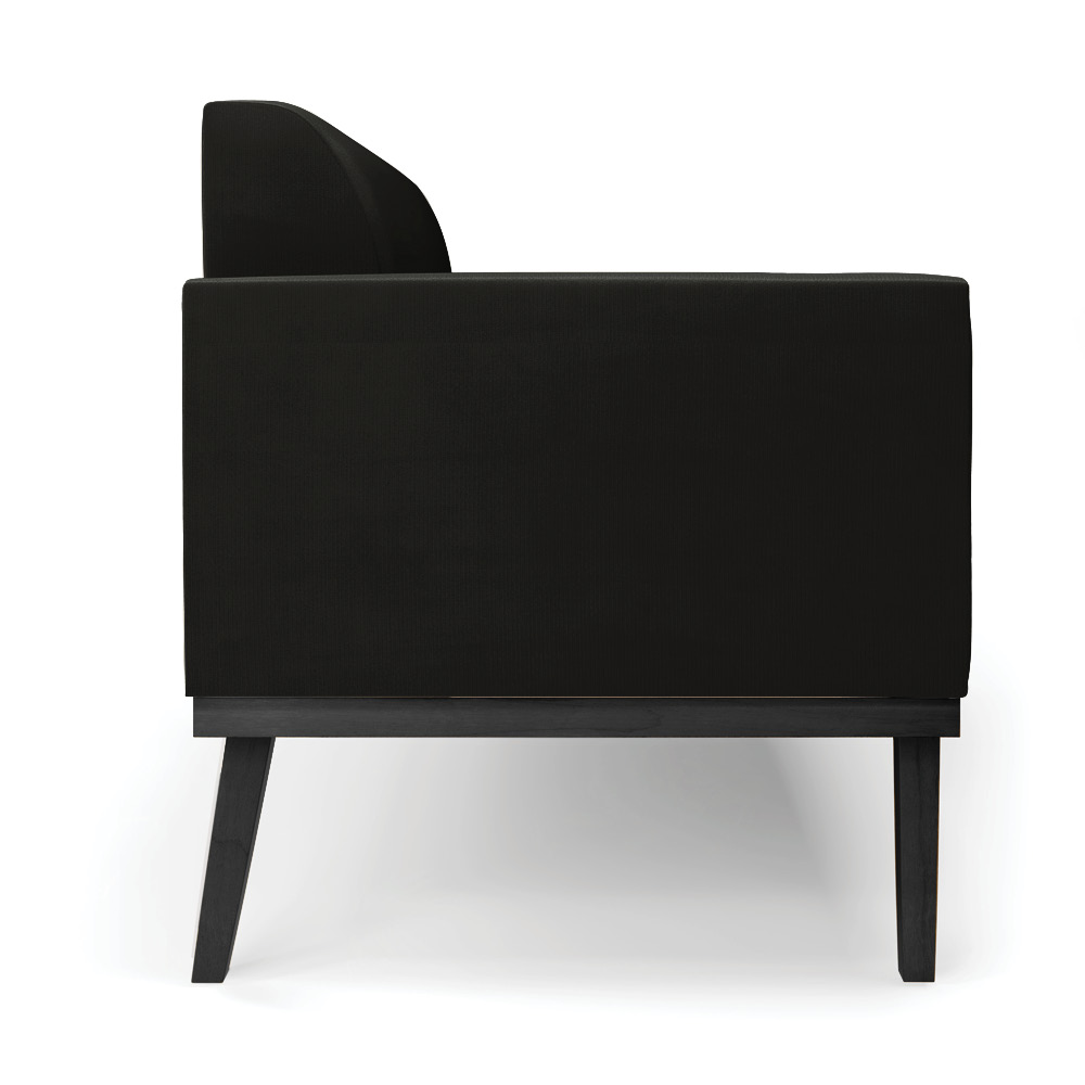 Poltrona Namoradeira Decorativa Isabella Pés Fixo em Madeira Preto Suede Preto G19 - Gran Belo