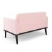 Poltrona Namoradeira Decorativa Isabella Pés Fixo em Madeira Preto Suede Rosa Bebê G19 - Gran Belo