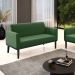 Poltrona Namoradeira Decorativa Isabella Pés Fixo em Madeira Preto Suede Verde G19 - Gran Belo