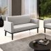 Poltrona Namoradeira Decorativa Isabella Pés Fixo em Madeira Preto Veludo Cinza G19 - Gran Belo